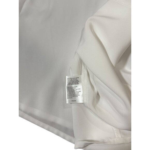 Vintage Jaclyn Smith White Embroidered Blouse With Pearl Buttons Size 14 - Picture 10 of 11